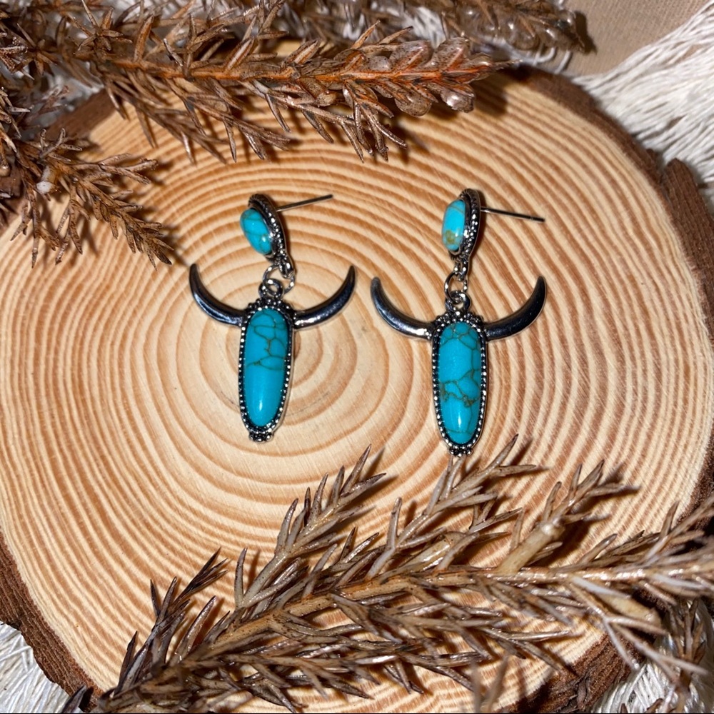 Bull Head Shaped Western Earrings